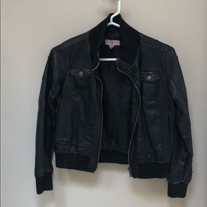 Kids stretch leather jacket